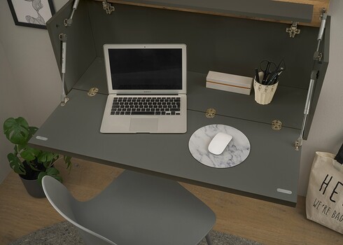 Sekretärkapp CITY antratsiit / tamm, 100x30xH35 cm