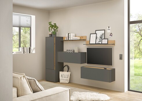 Kapp CITY antratsiit / tamm, 50x40xH157 cm