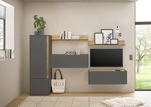 Kapp CITY antratsiit / tamm, 50x40xH157 cm