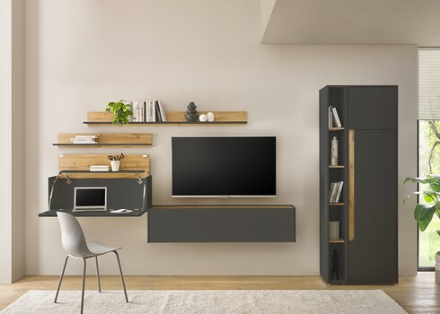 Kontorikapp CITY antratsiit / tamm, 70x40xH200 cm