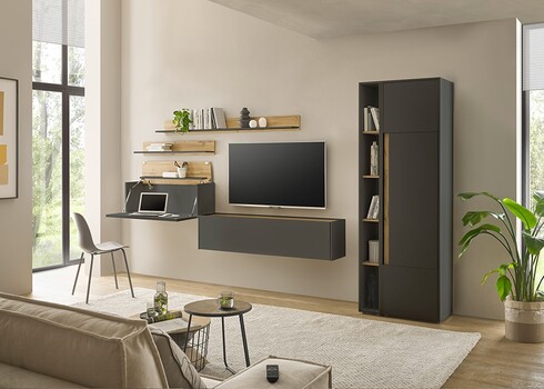 Kontorikapp CITY antratsiit / tamm, 70x40xH200 cm