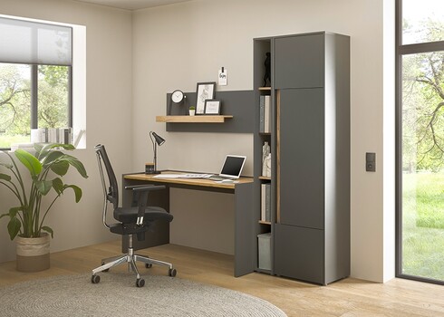 Kontorikapp CITY antratsiit / tamm, 70x40xH200 cm
