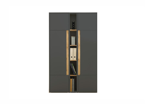 Kontorikapp CITY antratsiit / tamm, 120x40xH200 cm