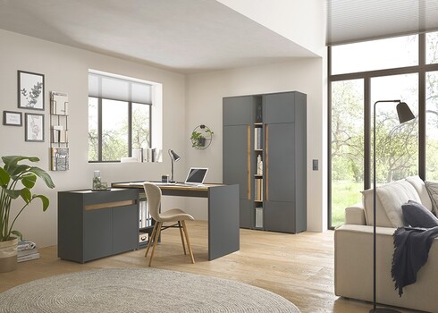 Kontorikapp CITY antratsiit / tamm, 120x40xH200 cm