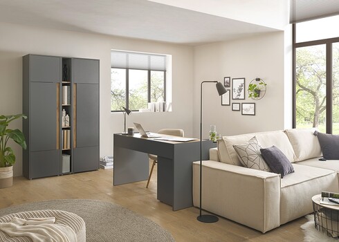 Kontorikapp CITY antratsiit / tamm, 120x40xH200 cm