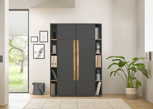 Kontorikapp CITY antratsiit / tamm, 140x40xH200 cm