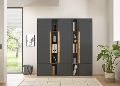 Kontorikapp CITY antratsiit / tamm, 190x40xH200 cm