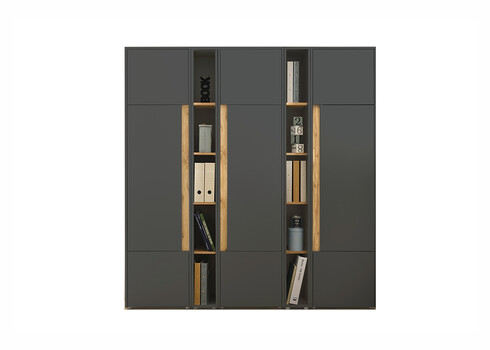 Kontorikapp CITY antratsiit / tamm, 190x40xH200 cm