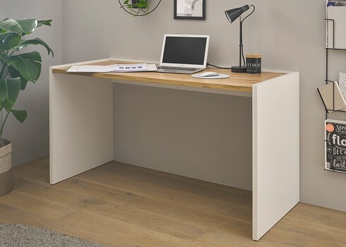 Kirjutuslaud CITY valge / tamm, 143x62xH76 cm