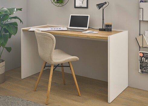Kirjutuslaud CITY valge / tamm, 143x62xH76 cm