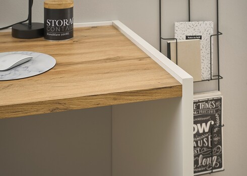 Kirjutuslaud CITY valge / tamm, 143x62xH76 cm