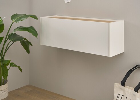 Sekretärkapp CITY valge / tamm, 100x30xH35 cm