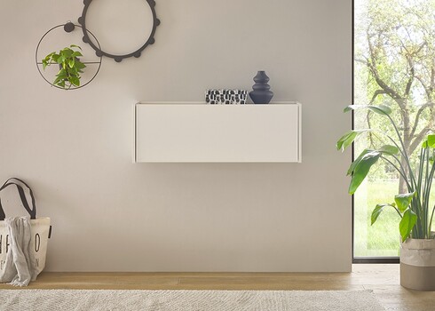 Sekretärkapp CITY valge / tamm, 100x30xH35 cm