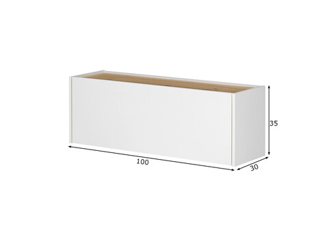 Sekretärkapp CITY valge / tamm, 100x30xH35 cm