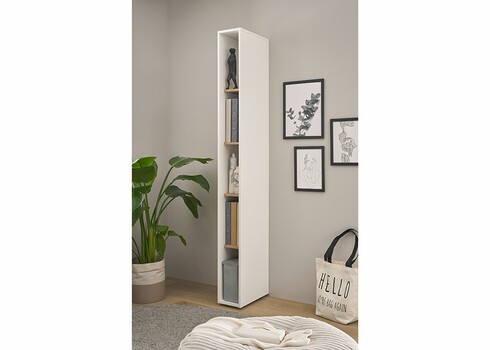 Riiul CITY valge / tamm, 20x40xH200 cm