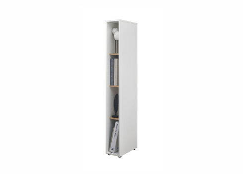 Riiul CITY valge / tamm, 20x40xH157 cm