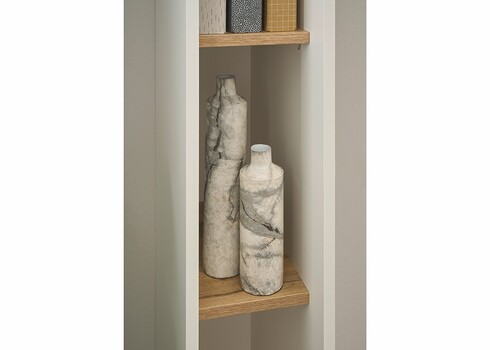 Riiul CITY valge / tamm, 20x40xH157 cm