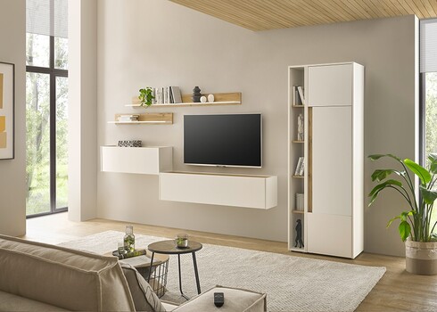 Kapp CITY valge / tamm, 50x40xH200 cm