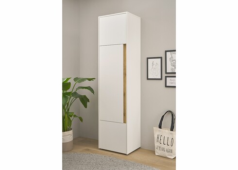 Kapp CITY valge / tamm, 50x40xH200 cm