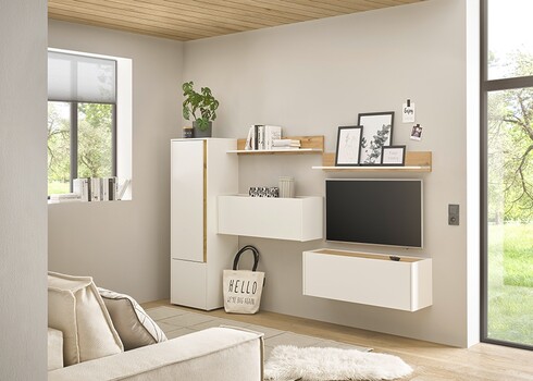 Kapp CITY valge / tamm, 50x40xH157 cm