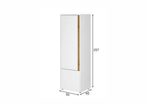 Kapp CITY valge / tamm, 50x40xH157 cm
