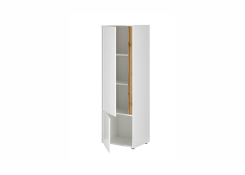 Kapp CITY valge / tamm, 50x40xH157 cm
