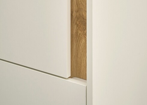 Kapp CITY valge / tamm, 50x40xH157 cm