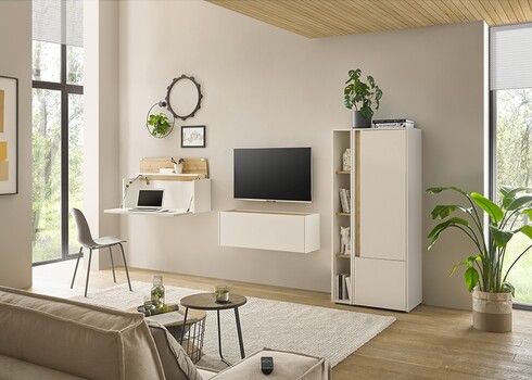 Seinakapp CITY valge/ tamm, 100x30xH35 cm