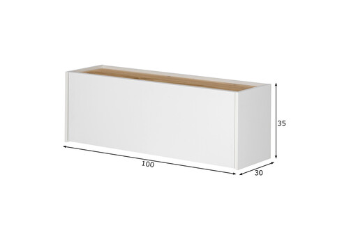 Seinakapp CITY valge/ tamm, 100x30xH35 cm