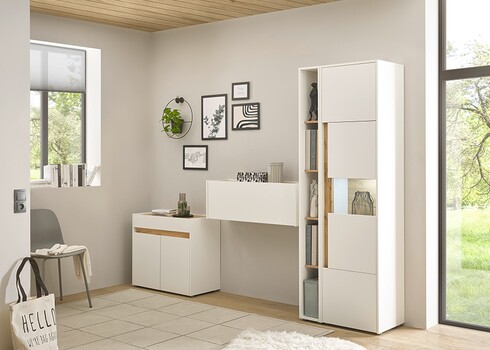 Kummut CITY valge / tamm, 80x40xH70 cm