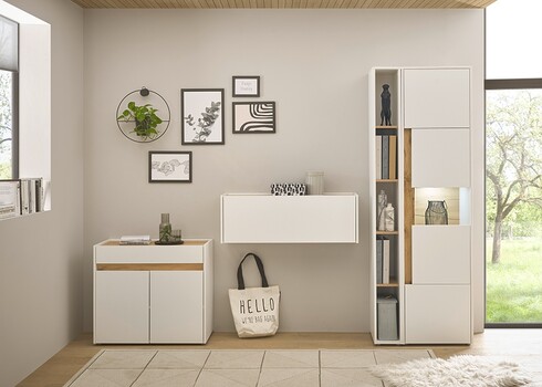 Kummut CITY valge / tamm, 80x40xH70 cm