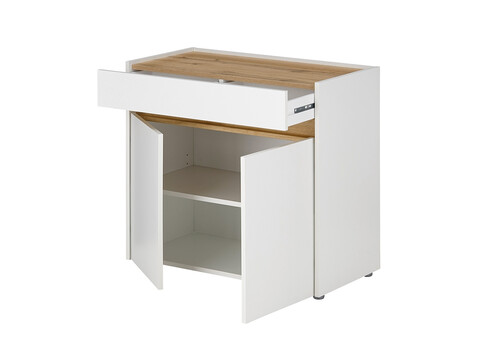 Kummut CITY valge / tamm, 80x40xH70 cm