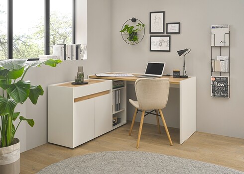 Kummut CITY valge / tamm, 80x40xH70 cm