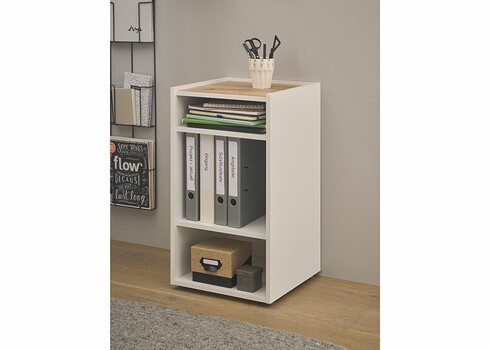 Riiul CITY valge / tamm, 40x40xH70 cm