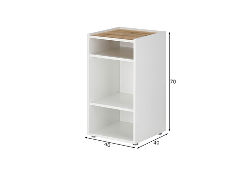 Riiul CITY valge / tamm, 40x40xH70 cm