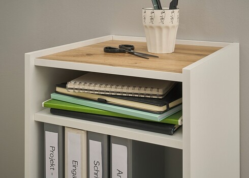 Riiul CITY valge / tamm, 40x40xH70 cm