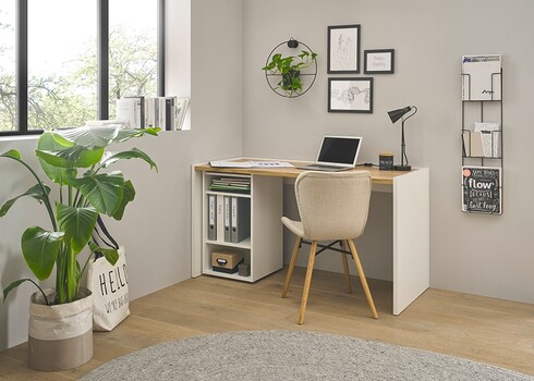 Riiul CITY valge / tamm, 40x40xH70 cm