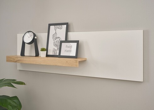 Seinariiul CITY valge / tamm, 140x17xH40 cm