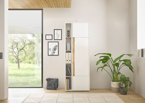 Kontorikapp CITY valge / tamm, 70x40xH200 cm