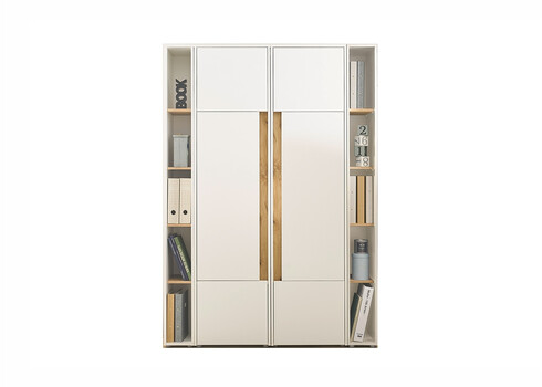 Kontorikapp CITY valge / tamm, 140x40xH200 cm