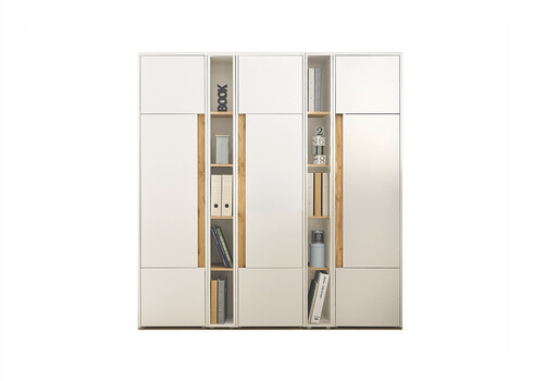 Kontorikapp CITY valge / tamm, 190x40xH200 cm