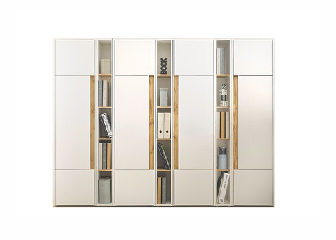 Kontorikapp CITY valge / tamm, 260x40xH200 cm