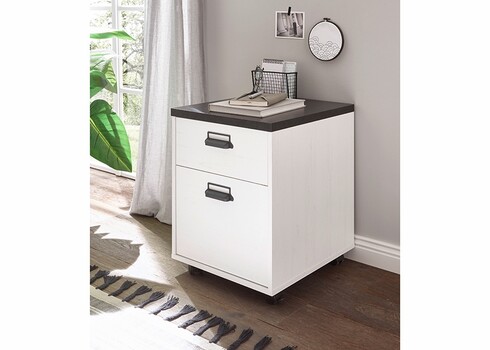 Sahtliboks SHERWOOD valge mänd / hall, 47x51xH60 cm