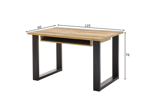 Kirjutuslaud SHERWOOD pruun / hall, 125x60xH76 cm