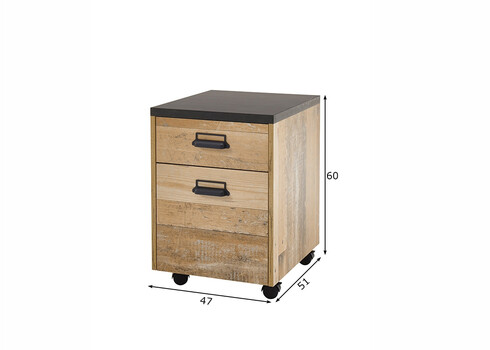 Sahtliboks SHERWOOD pruun / hall, 47x51xH60 cm