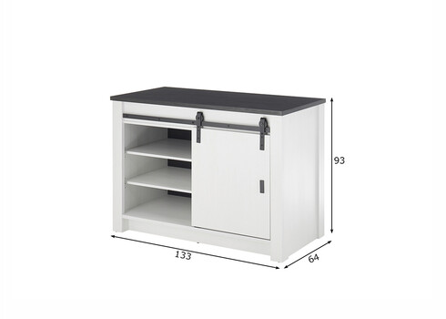 Köögikapp SHERWOOD valge mänd / hall, 133x64xH93 cm