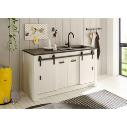 Köögikapp SHERWOOD valge mänd / hall, 161x64xH93 cm