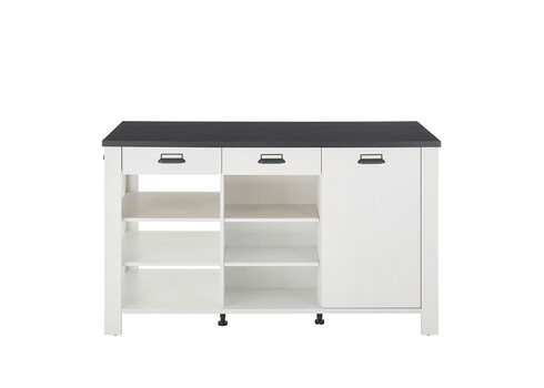 Köögisaar SHERWOOD valge mänd / hall, 162x77xH93 cm