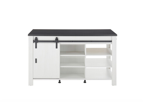 Köögisaar SHERWOOD valge mänd / hall, 162x77xH93 cm