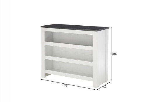 Köögikapp SHERWOOD valge mänd / hall, 130x52xH106 cm